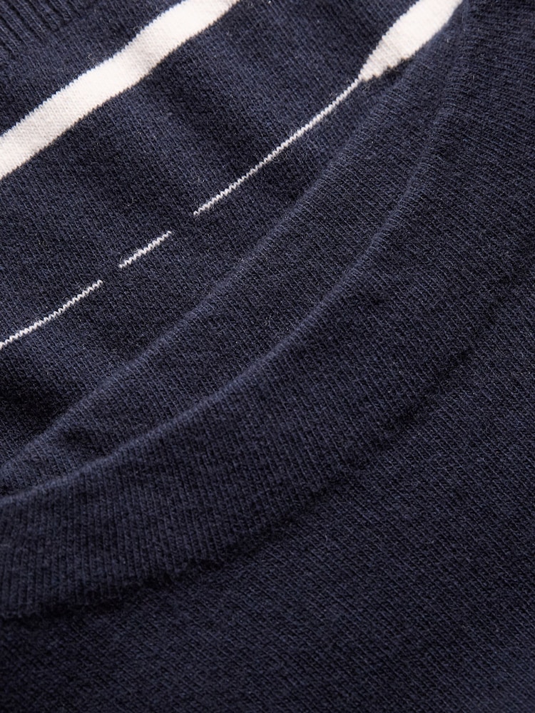 Celtic & Co. Blue Lambswool Irregular Stripe Jumper - Image 7 of 7 Celtic & Co. Blue Lambswool Irregular Stripe Jumper - Image 7 of 7