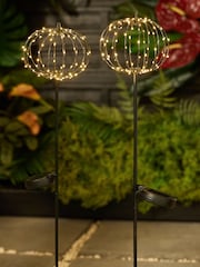 Set of 2 Black Sparkle Ball Solar Path Finders - Image 1 of 5