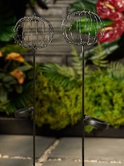 Set of 2 Black Sparkle Ball Solar Path Finders - Image 2 of 5