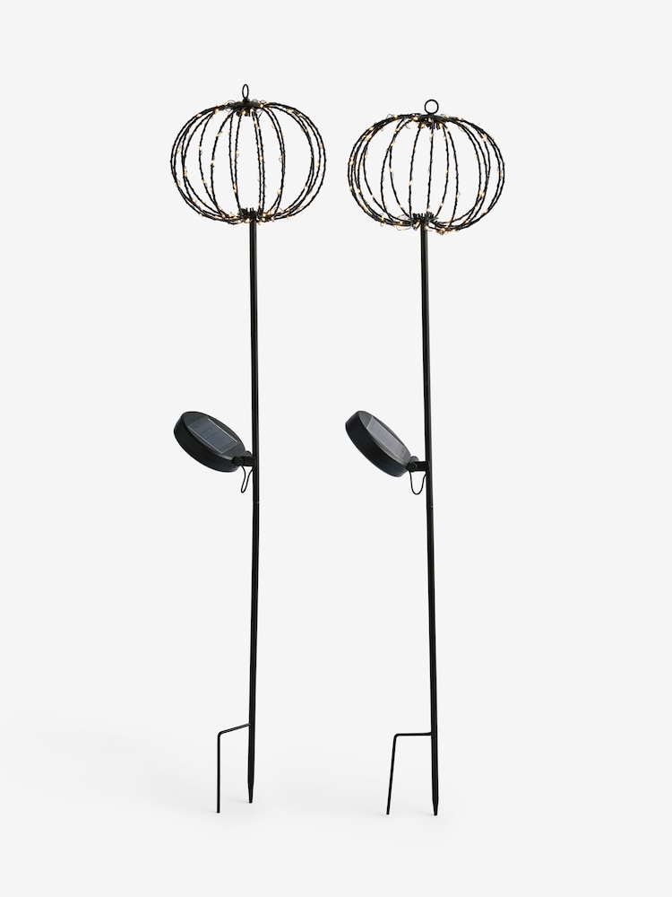 Set of 2 Black Sparkle Ball Solar Path Finders - Image 5 of 5