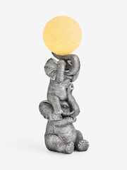Silver Elephants with Ball Outdoor Solar Light - Image 4 of 5