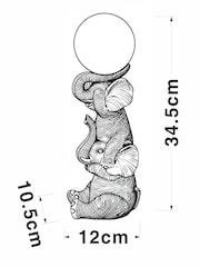 Silver Elephants with Ball Outdoor Solar Light - Image 5 of 5