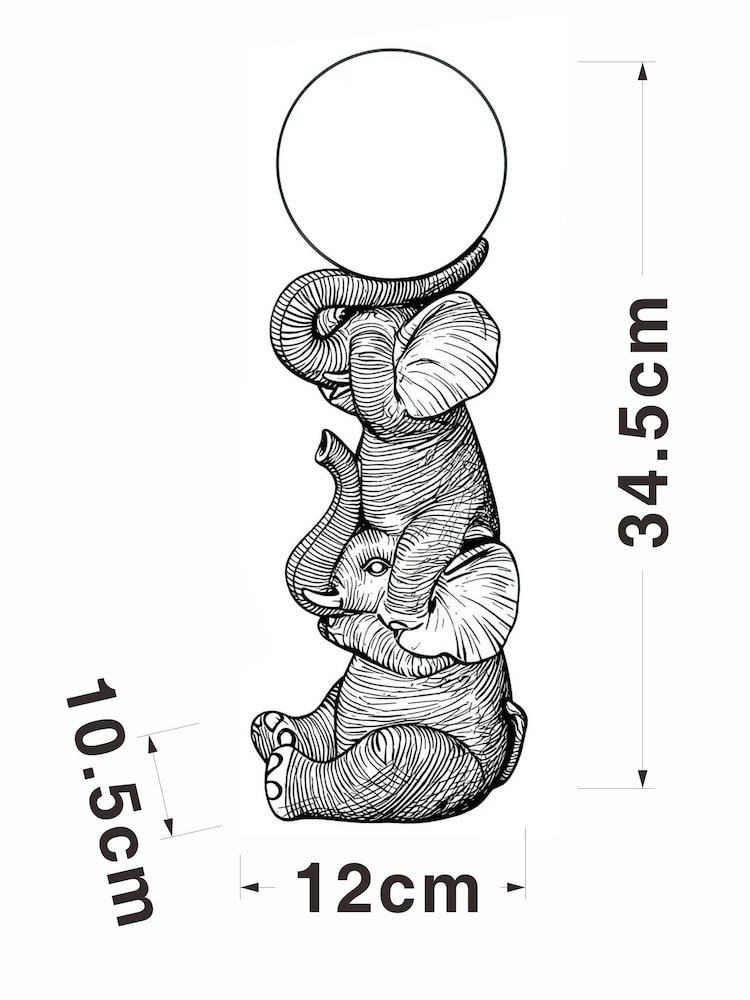 Silver Elephants with Ball Outdoor Solar Light - Image 5 of 5