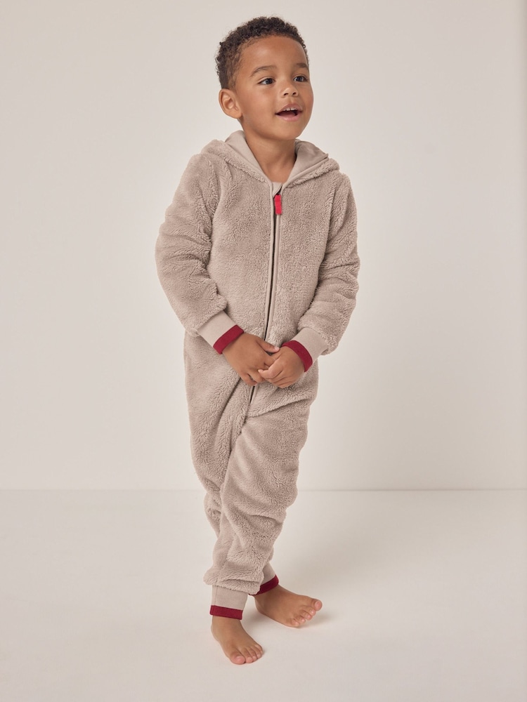 The White Company Natural Jingles Snuggle Relaxed Fit Onesie - Imagem 1 de 6