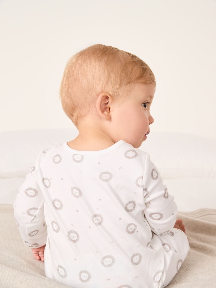 The White Company Grey Lion Sleepsuit - Image 2 of 4 The White Company Grey Lion Sleepsuit - Image 2 of 4