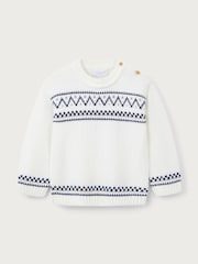 The White Company Blend Fairisle Pattern White Jumper - Image 5 of 5