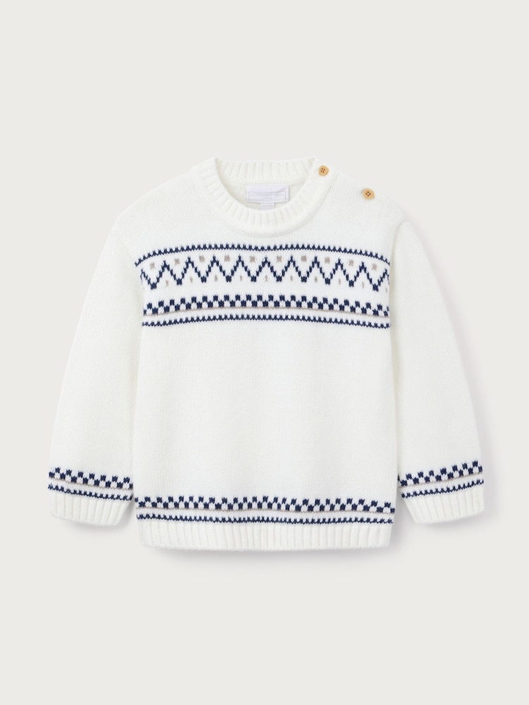 The White Company Blend Fairisle Pattern White Jumper - Image 5 of 5 The White Company Blend Fairisle Pattern White Jumper - Image 5 of 5