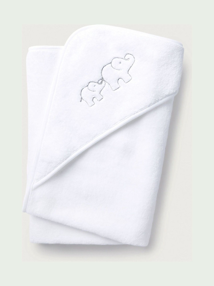 The White Company Baby Elephant Hooded White Towel - Image 1 of 1 The White Company Baby Elephant Hooded White Towel - Image 1 of 1