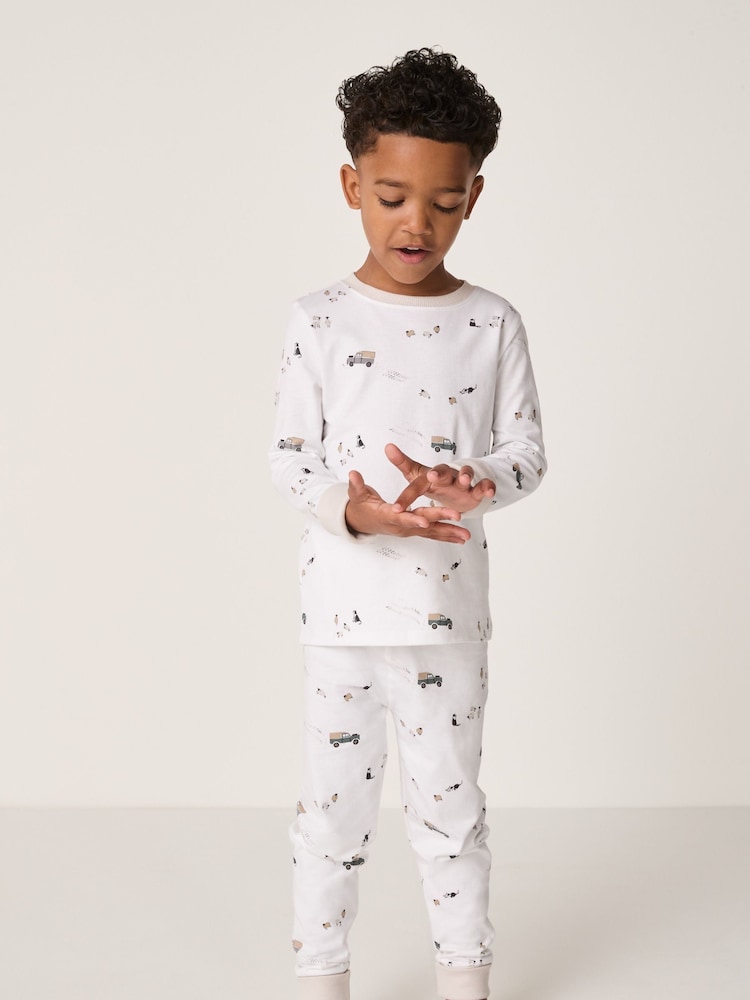The White Company White Farm Scene Slim Fit Pyjamas - Image 1 of 4 The White Company White Farm Scene Slim Fit Pyjamas - Image 1 of 4