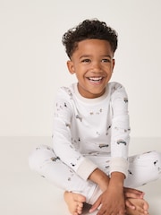 The White Company White Farm Scene Slim Fit Pyjamas - Image 3 of 4