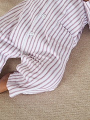 The White Company Blue Cotton Red Stripe Sleepsuit - Image 4 of 4