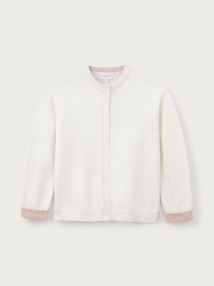 The White Company Cotton Blend Heart White Cardigan - Image 1 of 1 The White Company Cotton Blend Heart White Cardigan - Image 1 of 1