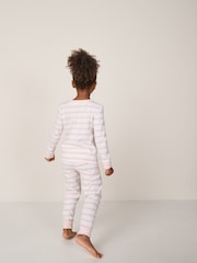 The White Company Pink Cotton Striped Jingles Slim Fit Pyjamas - Image 2 of 4