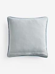 Blue 50 x 50cm Indoor Outdoor Woven Stripe Cushion - Image 4 of 4