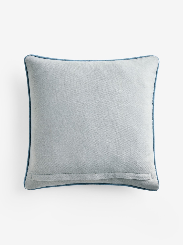 Blue 50 x 50cm Indoor Outdoor Woven Stripe Cushion - Image 4 of 4 Blue 50 x 50cm Indoor Outdoor Woven Stripe Cushion - Image 4 of 4