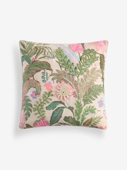 43 x 43cm Indoor Outdoor Embroidered Tropical Floral Cushion - Bild 4 von 5