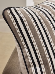 Monochrome 50 x 50cm Indoor Outdoor Woven Stripe Cushion - Image 3 of 5
