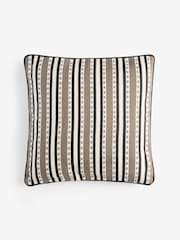 Monochrome 50 x 50cm Indoor Outdoor Woven Stripe Cushion - Image 4 of 5