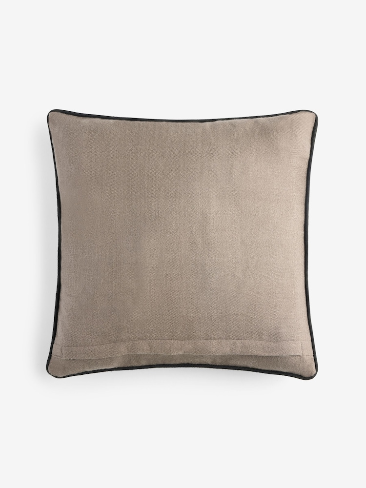 Monochrome 50 x 50cm Indoor Outdoor Woven Stripe Cushion - Image 5 of 5