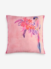 Pink 50 x 50cm Indoor Outdoor Floral Parrot Cushion - Image 3 of 4