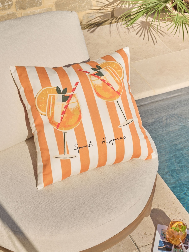 Orange 50 x 50cm Indoor Outdoor Spritz Cocktail Cushion - Image 1 of 4
