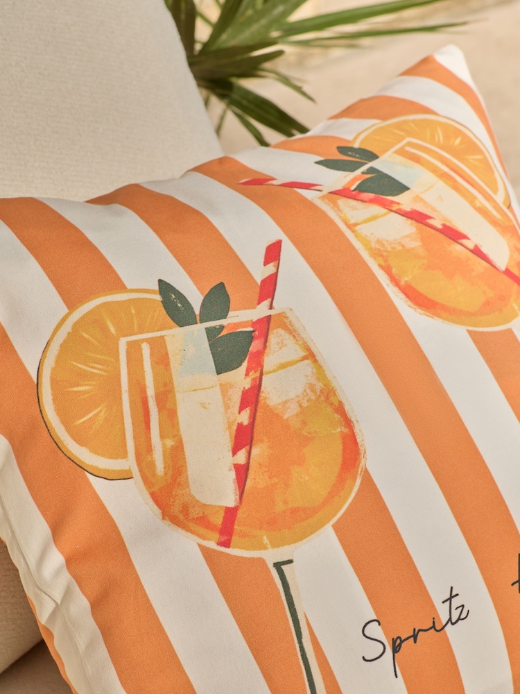 Orange 50 x 50cm Indoor Outdoor Spritz Cocktail Cushion - Image 2 of 4