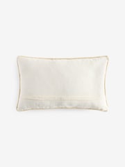 Blue/Yellow 50 x 30cm Embroidered Floral Cushion - Image 4 of 4