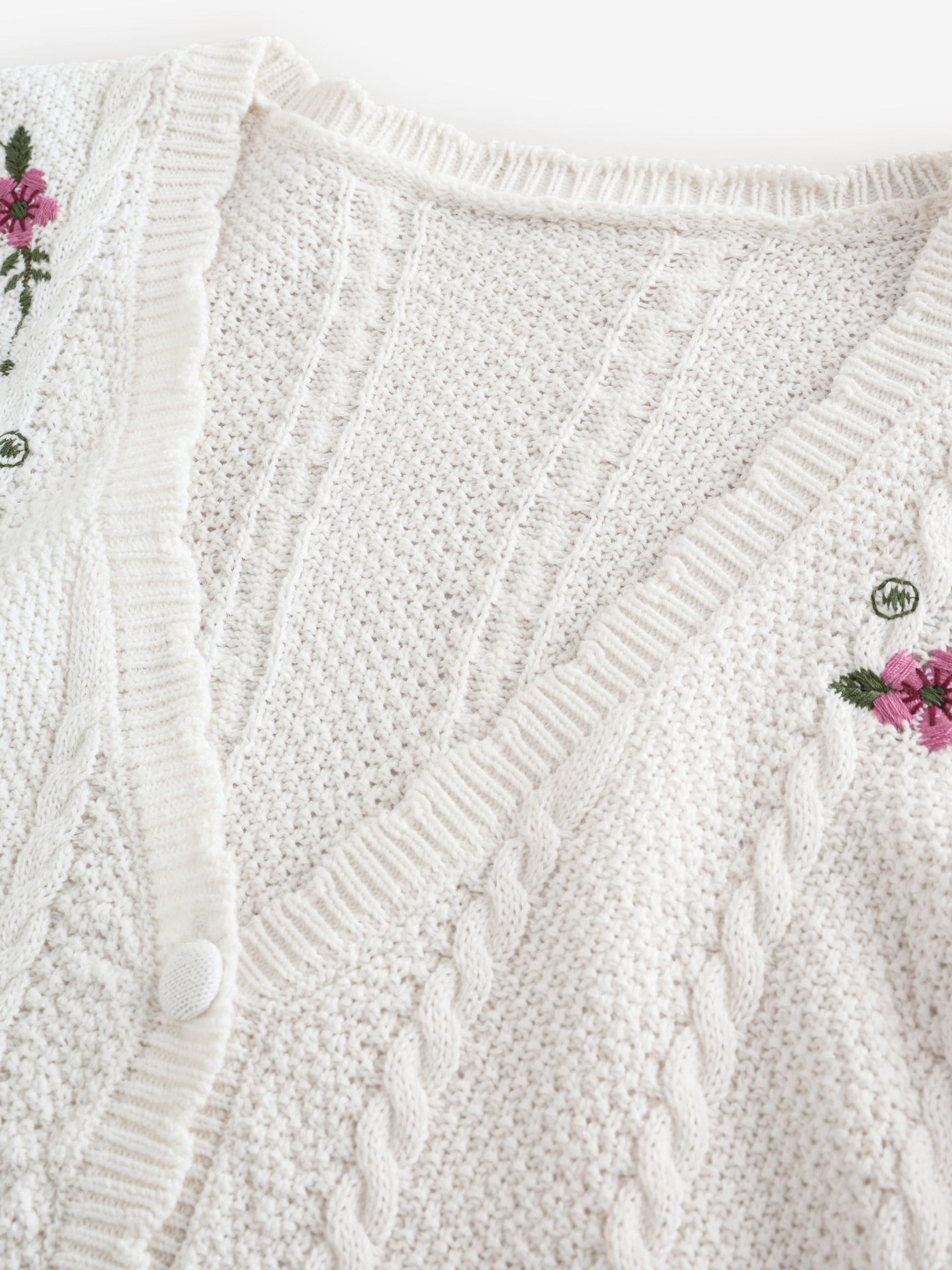 Buy Laura Ashley White Embroidered Archive Floral Print V-Neck