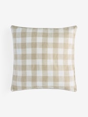 Natural Woven Gingham Check Cushion - Image 3 of 4