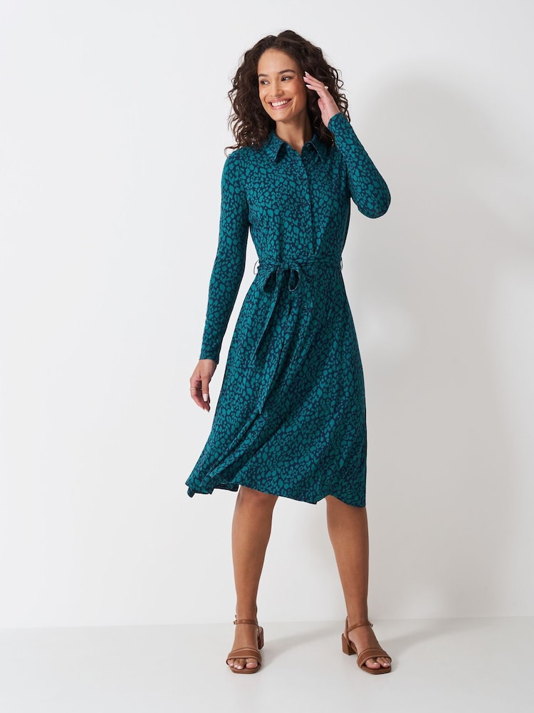 Crew Clothing Blue Emma Jersey Shirt Dress - Image 1 of 4 Crew Clothing Blue Emma Jersey Shirt Dress - Image 1 of 4