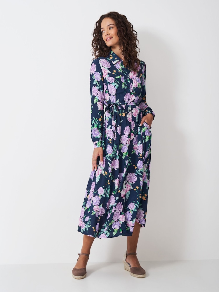 Crew Clothing Blue Sienna Shirt Dress - Image 1 of 5 Crew Clothing Blue Sienna Shirt Dress - Image 1 of 5