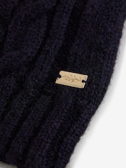 Laura Ashley Navy Blue Chunky Knitted Waistcoat Tank With Nautical Buttons with Wool - Image 10 of 11