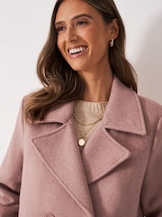 Crew Clothing Pink Wool Peacoat - Image 2 of 4