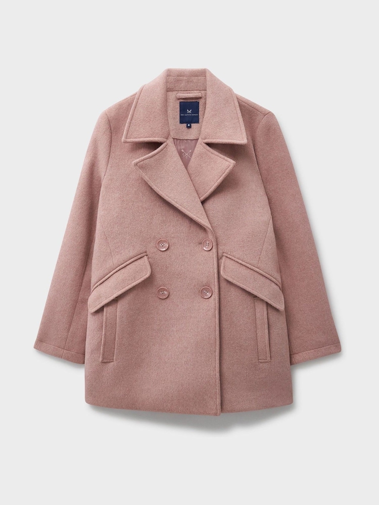 Crew Clothing Pink Wool Peacoat - Image 4 of 4