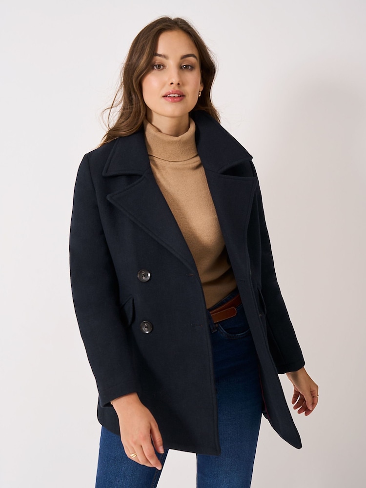 Crew Clothing Blue Wool Peacoat - Image 1 of 5