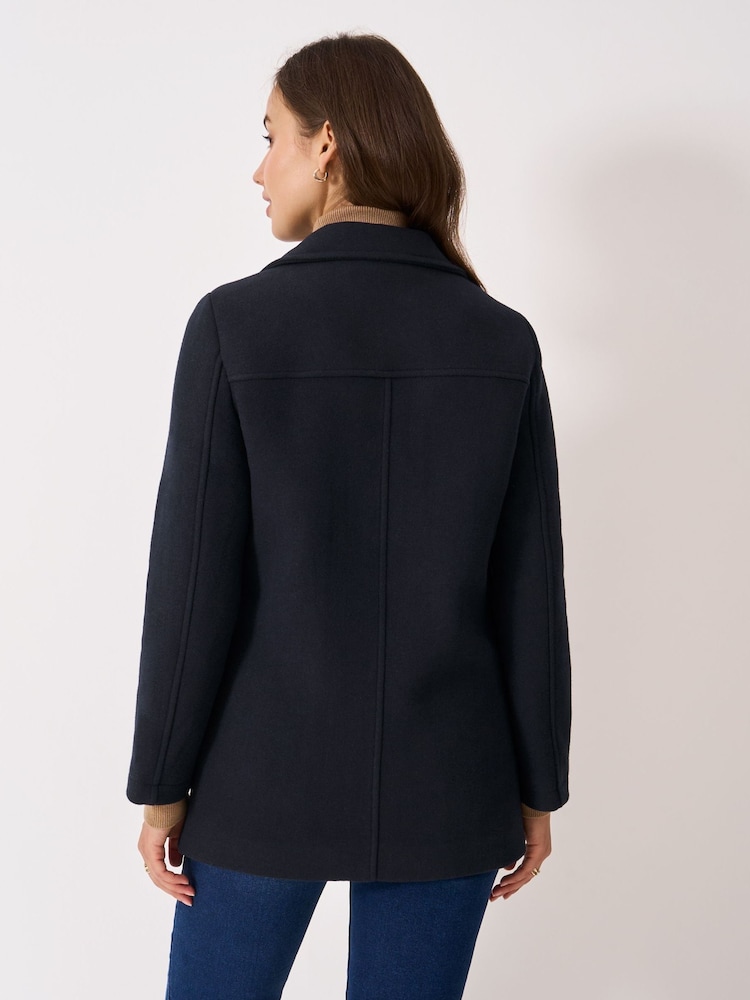 Crew Clothing Blue Wool Peacoat - Image 2 of 5