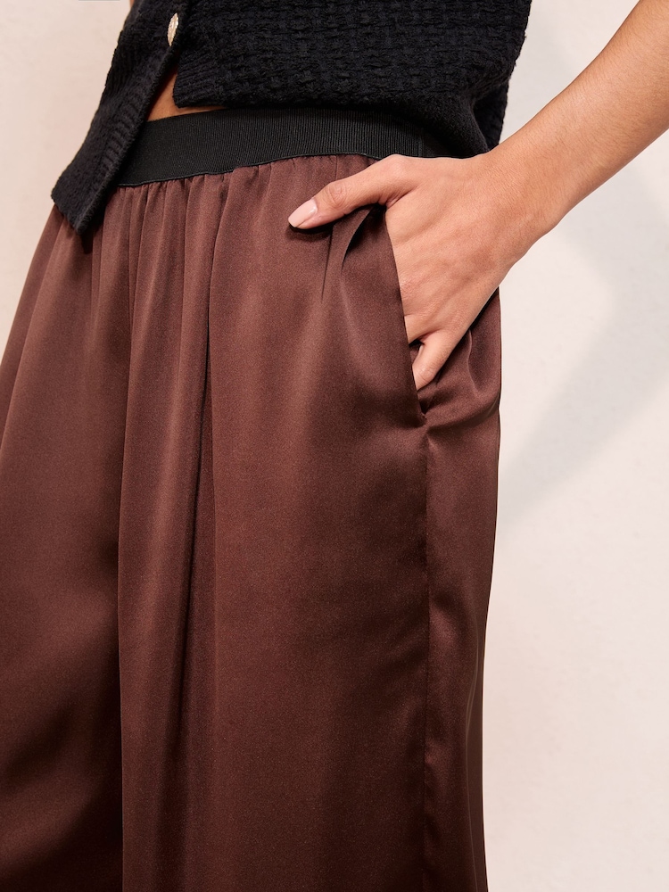 Friends Like These Brown Elasticated Waist Trousers - Image 2 of 4 Friends Like These Brown Elasticated Waist Trousers - Image 2 of 4