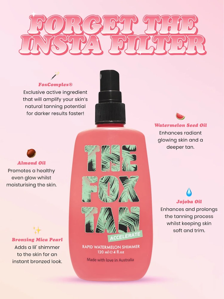 The Fox Tan Rapid Watermelon Shimmer Tan Accelerator 120ml - Image 2 of 5