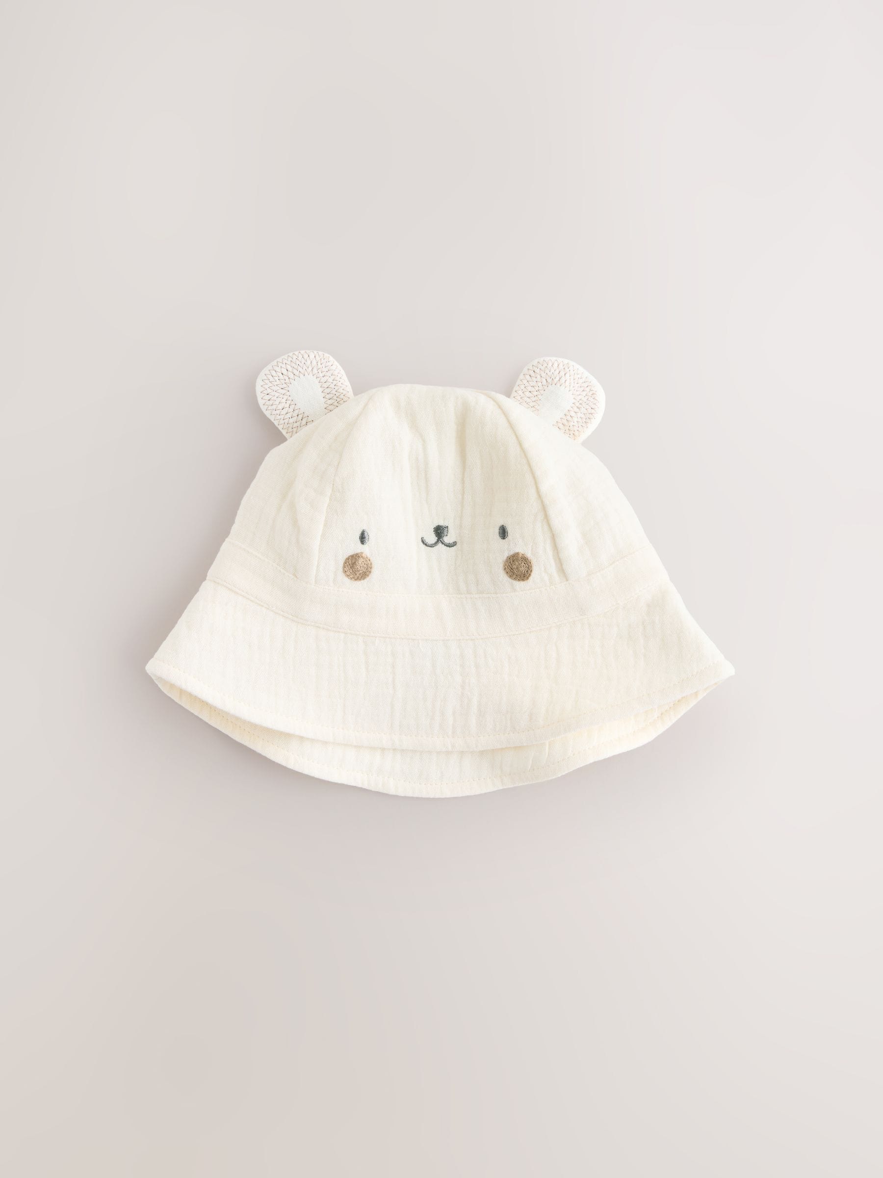 Buy Neutral Bear Baby Bucket Hat from Next USA