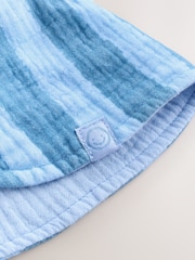 Blue Tonal Stripe Legionnaire Baby Summer Hat (0mths-2yrs) - Image 3 of 4