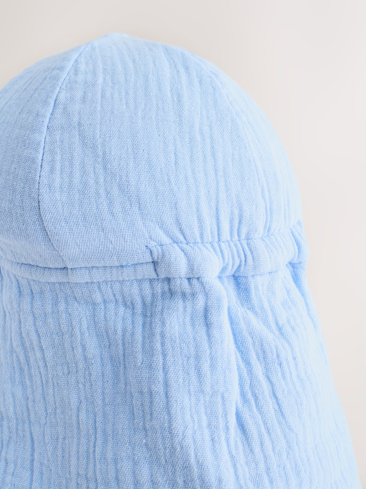 Blue Tonal Stripe Legionnaire Baby Summer Hat (0mths-2yrs) - Image 4 of 4