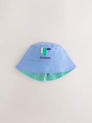 Green Stripe / Dog embroidery Baby - 漁夫帽 2 件裝（0 個月-2 歲） - 圖片 2，共 6