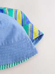 Green Stripe / Dog embroidery Baby - 漁夫帽 2 件裝（0 個月-2 歲） - 圖片 5，共 6