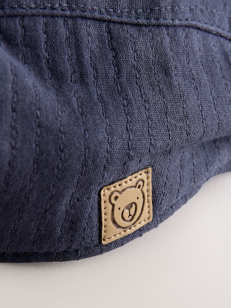 Navy Blue Woven Baby Flat Cap (0mths-2yrs) - Image 2 of 3