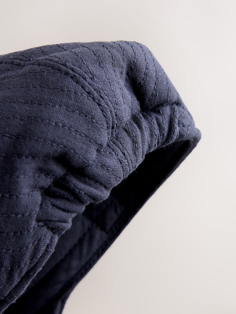 Navy Blue Woven Baby Flat Cap (0mths-2yrs) - Image 3 of 3