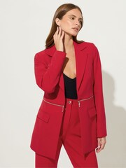Star by Julien MacDonald Red Zip Waist 2 In 1 Jacket - Image 1 of 6