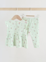Salbeigrüne, Blumendesign - Rib Top und Leggings Baby-Set 2 Pieces (0Monate bis2Jahre) - Bild 2 von 11