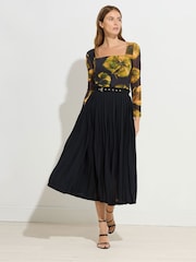 Star by Julien MacDonald Yellow Square Neck Mesh Top - Image 4 of 6