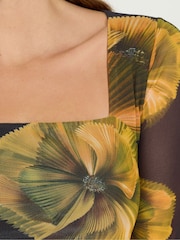 Star by Julien MacDonald Yellow Square Neck Mesh Top - Image 5 of 6
