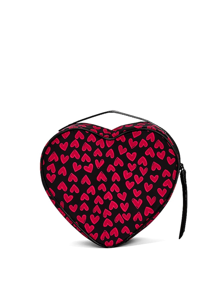 Victoria's Secret Black Heart Print Heart Shaped Bag - Image 2 of 2